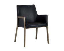 Sunpan 105284 - Bernadette Dining Armchair - Bravo Black
