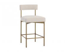 Sunpan 109135 - SENECA COUNTER STOOL - ANTIQUE BRASS - DANNY IVORY