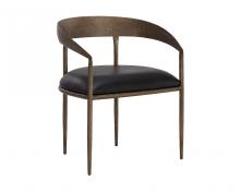 Sunpan 110999 - Zanatta Dining Armchair - Charcoal Black Leather