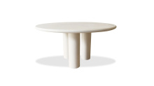 Mobital DTA-ELEP-IVTU-ROUND - ELEPHANT Round Dining Table Ivory Tusk MicroSkin, Indoor-Outdoor