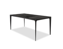 Mobital DTA-CAPR-SAFA-PCBLA - CAPRI Dining Table Safari Black Ceramic Top, Black Powder Coated Steel Base