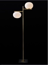Mobital ALF-EGGY-GOPA-2L - EGGY    Floor Lamp 2 Bulb White Glass Polished Gold Base