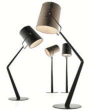 Mobital ALF-FORK-BLAC-CHARC - FORK    Floor Lamp Charcoal Shade Black Powder Coated Frame