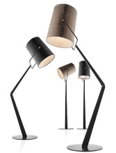 Mobital ALF-FORK-BLAC-IVOR - FORK    Floor Lamp Ivory Shade Black Powder Coated Frame