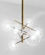 Mobital ALP-FREE-GOLD-6L - FREE    Floor Lamp 6 Bulb Clear Glass Polished Gold Frame