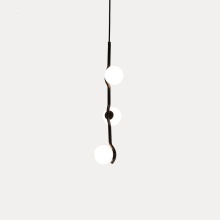 Mobital ALP-PLUT-MBLA- - PLUTO    Pendant Lamp White Glass Black Powder Coated Frame