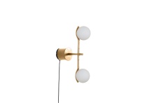 Mobital ALW-PLUT-BRAS- - PLUTO    Wall Lamp White Glass Brass Powder Coated Frame