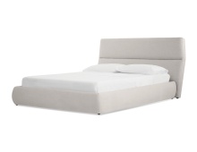 Mobital BED-LUNA-GREI-KING - LUNAR    Storage Bed King Greige Tweed Fabric