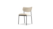 Mobital DCH-CLIQ-BISB-PCBLA - CLIQUE      Dining Chair Biscuit Beige Fabric Black Powder Coated Steel Base