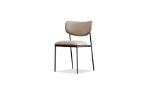 Mobital DCH-CLIQ-NUDB-PCBLA - CLIQUE      Dining Chair Nude Brown Leatherette Black Powder Coated Steel Base