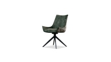Mobital DCH-GIUL-FOGR-PCBLA - GIULIA    Swivel  Dining Chair Forest Green Fabric Black Powder Coated Steel Base