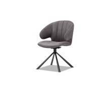 Mobital DCH-HUGO-PEWT-BLASW - HUGO    Swivel  Dining Chair Pewter Ultra Suede Black Powder Coated Steel Base