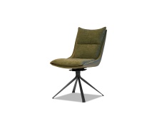 Mobital DCH-PUCC-EVER-BLASW - PUCCINI    Swivel  Dining Chair Evergreen Fabric Black Powder Coated Steel Base