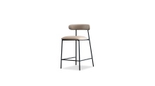 Mobital DCS-CLEO-NUDB-PCBLA - CLEO      Counter Stool Nude Brown Leatherette Black PC Frame