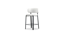 Mobital DCS-LILY-ALAH-PCBLA - LILY      Counter Stool Alabaster Hopsack Fabric Black Powder Coated Steel Base