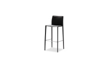 Mobital DCS-ZAKB-BLAC- - ZAK      Counter Stool Black Leather Leather  Upholstered Steel Legs