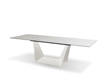 Mobital DTA-ORIG-CARR- - ORIGAMI    Double Extension  Dining Table  Carrara White Ceramic Top,  White Powder Coated