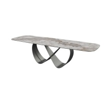 Mobital DTA-WAVE-MAGE-PCBLA - WAVE 103"    Dining Table Magellano Ceramic Top Black Powder Coated Steel Base