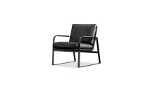 Mobital LAR-JAME-BLAC-PCBLA - JAMESON      Lounge Chair Obsidian Black Leather Black Powder Coated Legs