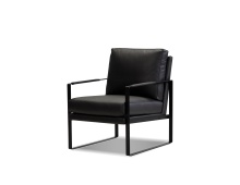 Mobital LAR-MITC-BLAC-PCBLA - MITCHELL      Lounge Chair Black  Leather Black Powder Coated Legs