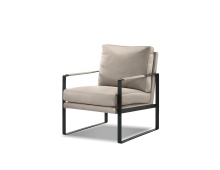 Mobital LAR-MITC-WHEA-PCBLA - MITCHELL      Lounge Chair Wheat  Leather Black Powder Coated Legs