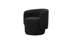 Mobital LCH-BIAR-LICO-BOUC - BIARRITZ    Swivel  Lounge Chair Licorice Boucle Fabric