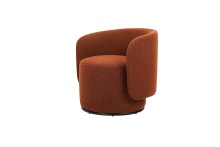 Mobital LCH-BIAR-RUST-BOUC - BIARRITZ    Swivel  Lounge Chair Rust Boucle Fabric