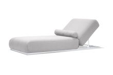 Mobital LCH-BOND-SIGR- - BONDI    Lounger Chair Silver Grey Sunbrella Fabric White Aluminum Frame
