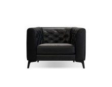 Mobital LCH-DALT-BLVI-PCBLA - DALTON      Lounge Chair Vintage Black  Leather Black Powder Coated Legs