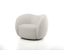 Mobital LCH-DUNE-CREA-TEDD - DUNE    Swivel  Lounge Chair Cream Teddy  Fabric