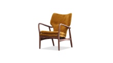 Mobital LCH-INGR-MOYE-ASHWA - INGRID      Lounge Chair Mona Gold Fabric Ash Frame in Walnut finish