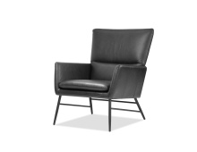 Mobital LCH-MORI-BLVI-PCBLA - MORISSON      Lounge Chair Vintage Black  Leather Black Powder Coated Legs