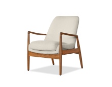 Mobital LCH-REYN-ASHW-CRBO - REYNOLDS      Lounge Chair Cream Boucle  Fabric Natural Ash Wood Frame