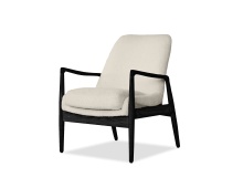 Mobital LCH-REYN-BLAC-CRBO - REYNOLDS      Lounge Chair Cream Boucle Fabric Black Ash Wood Frame