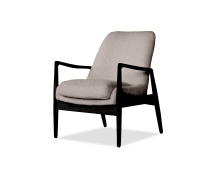Mobital LCH-REYN-BLAC-SMBO - REYNOLDS      Lounge Chair Smoke Boucle  Fabric Black Ash Wood Frame