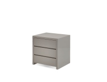 Mobital NI3-BLAN-STON- - BLANCHE    Night Table 3-Drawer Stone High Gloss / Soft Closing Drawers