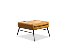 Mobital OST-MORI-WHIS-PCBLA - MORISSON      Otttoman Vintage Whiskey  Leather Black Powder Coated Legs