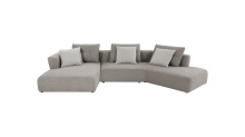 Mobital SEL-COMO-BIBE-2PCS - COMO    2-Piece LSF Chaise  Sectional Birch Beige Base/ Bone Rib Weave Cushion Fabric