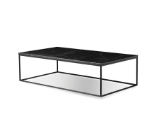 Mobital WCO-ONIX-BLAC-RE2PC - ONIX    Rectangular  Coffee Table Black Semi-Honed Marble  Black Powder Coated Frame