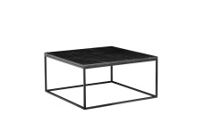 Mobital WCO-ONIX-BLAC-SQ2PC - ONIX    Square  Coffee Table Black Semi-Honed Marble  Black Powder Coated Frame