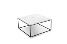 Mobital WCO-ONIX-WHBL-SQ2PC - ONIX    Square  Coffee Table White Semi-Honed Marble  Top/Black Matte Base