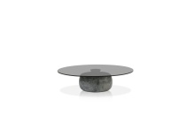 Mobital WCO-SKIP-GREY-GR - SKIP      Coffee Table Smoke Glass Grey Marble