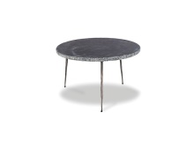 Mobital WEN-KAII-BLAC-LOW - KAII    Low  End Table Black Marble Hammered Edge/Black Iron Legs