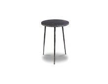 Mobital WEN-KAII-BLAC-TALL - KAII    Tall  End Table Black Marble Hammered Edge/Black Iron Legs