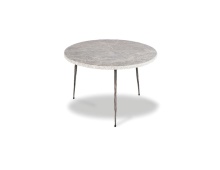 Mobital WEN-KAII-GREY-LOW - KAII    Low  End Table Grey Marble Hammered Edge/Black Iron Legs