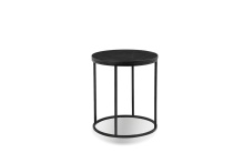 Mobital WEN-ONIX-BLAC-RO2PC - ONIX    Round  End Table Black Semi-Honed Marble  Black Powder Coated Frame