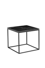 Mobital WEN-ONIX-BLAC-SQ2PC - ONIX    Square  End Table Black Semi-Honed Marble  Black Powder Coated Frame