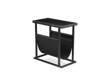 Mobital WRA-ONIX-BFRA-BMAR2 - ONIX    Magazine Rack/  End Table Black Semi-Honed Marble  Black Powder Coated Frame