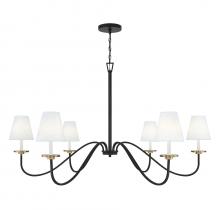 Savoy House M100106BNB - 6-Light Chandelier in Black with Natural Brass Accents