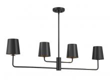 Savoy House M100127MBK - 4-Light Linear Chandelier in Matte Black